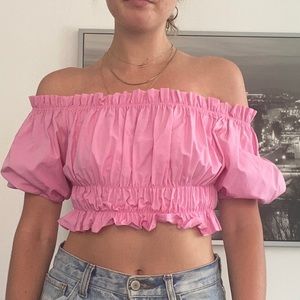 Zara cropped poplin top size XS